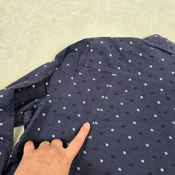 Bit and Bridle Shirt Womens Large Button Down Navy Blue Horse Equestrian Ranch - Picture 5 of 13